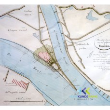 verd75 Plan voor de bouw van een fort op de hoofddam te Pannerden 1869